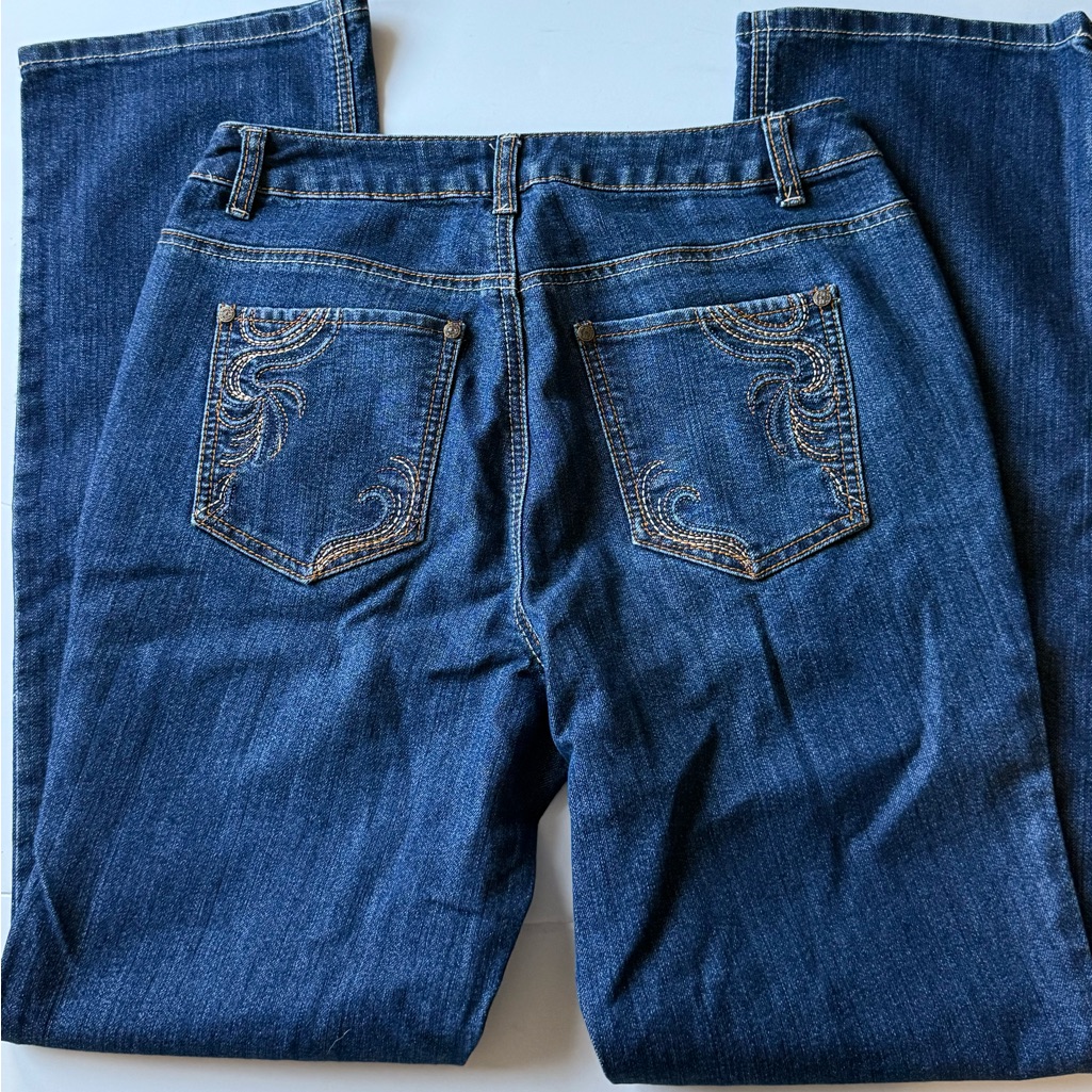 Christopher & Banks Size 4 Boot Denim Jeans, Fancy Detailing